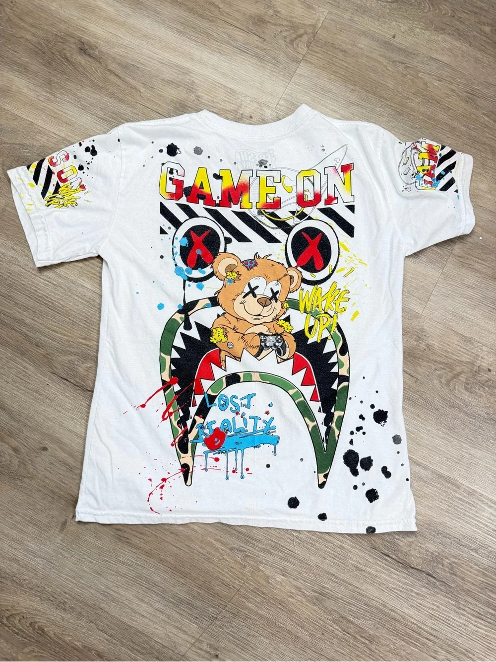 Fresh Laundry Boys Large Game On Graphic T-Shirt Gamer Streetwear 0368